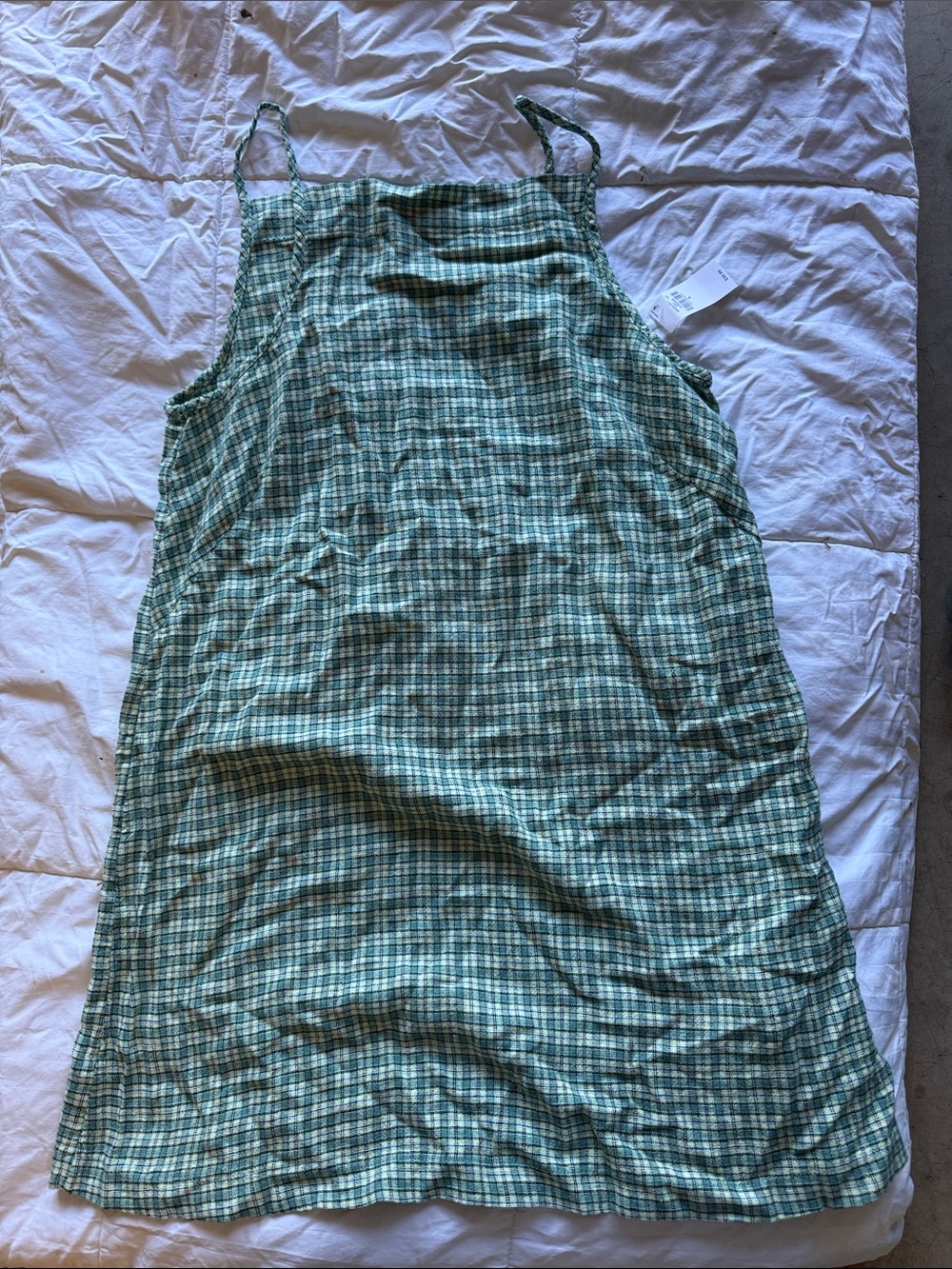 Old Navy Plaid Mini Dress in Green Size Small
